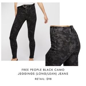 Black Camo Jeggings Jeans (Free People)